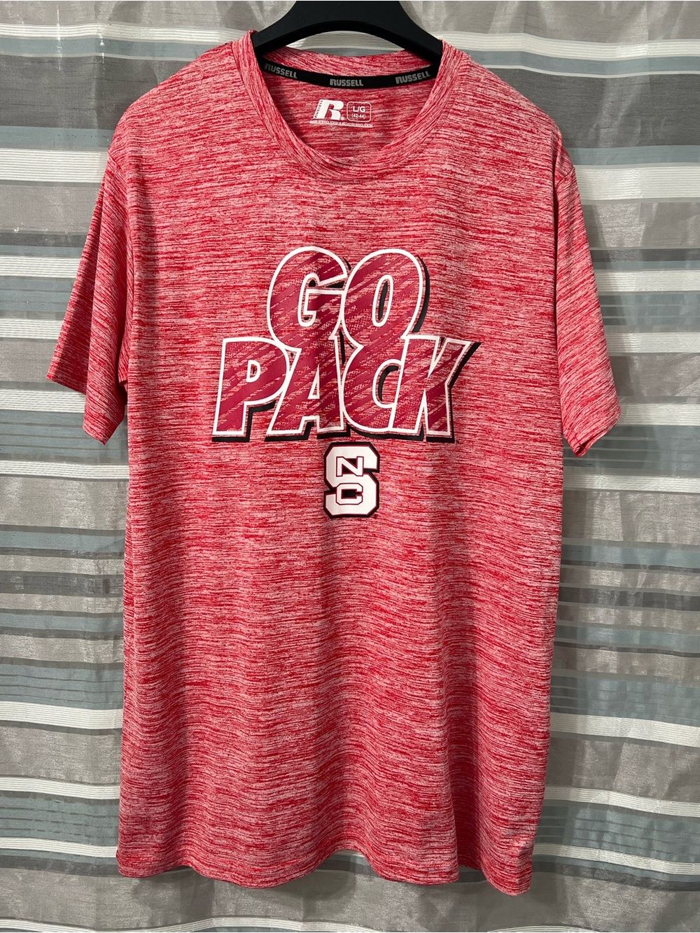Russell Athletic NC State Wolfpack Red Heather 'GO PACK' Performance Tee